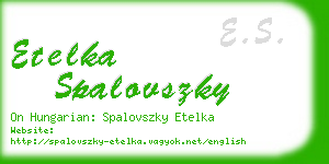 etelka spalovszky business card